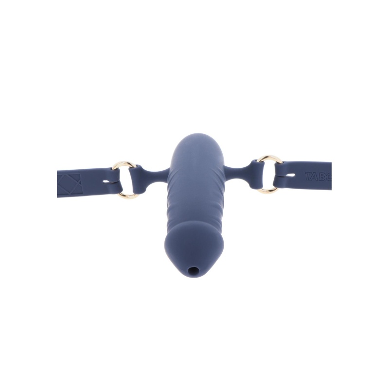 Silicone Breathable Penis Gag Blue - 7