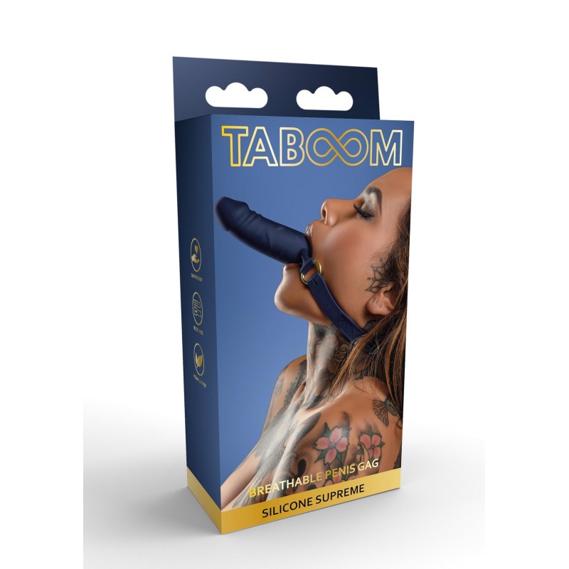 Silicone Breathable Penis Gag Blue - 9