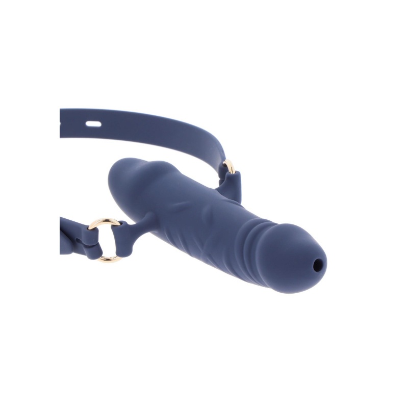 Silicone Breathable Penis Gag Blue - 11