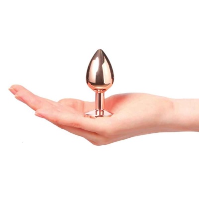 Korek analny Diamond Aluminium Plug S Marc Dorcel - polerowany stop aluminium przewodzący temperaturę, dł. 7,1 cm, Ø 2,7-3,2 cm - 1 2
