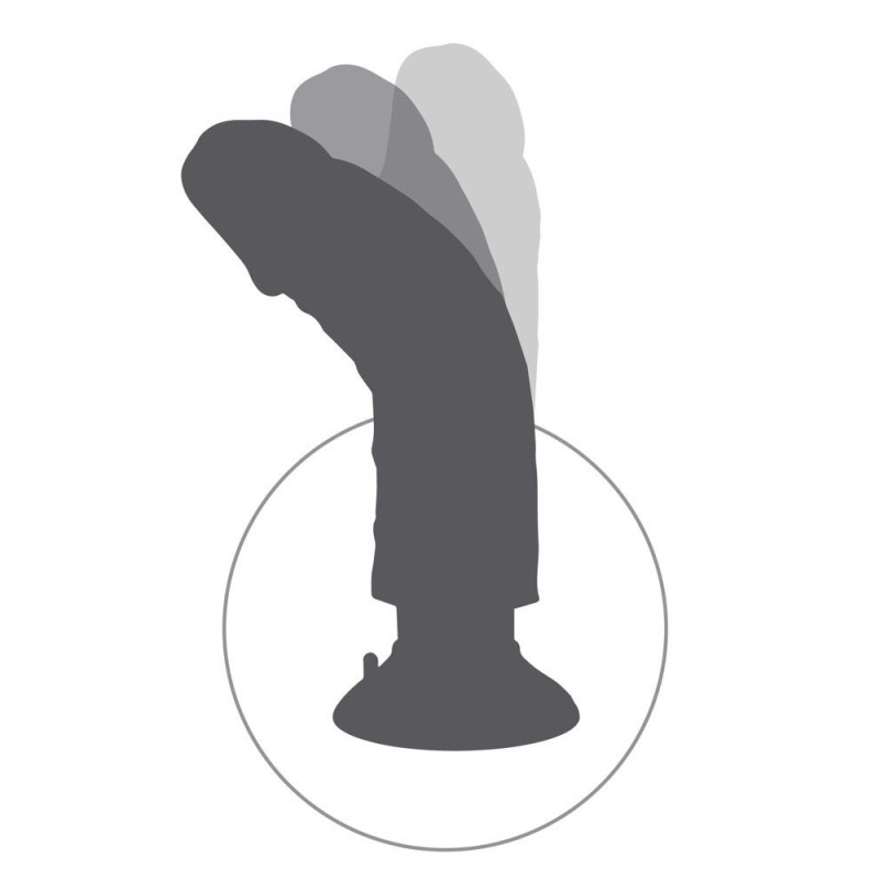 King Cock 10" Vibrating Cock with Balls – wibrator z wyginanym rdzeniem, jądrami i przyssawką, 20,5 cm - 8