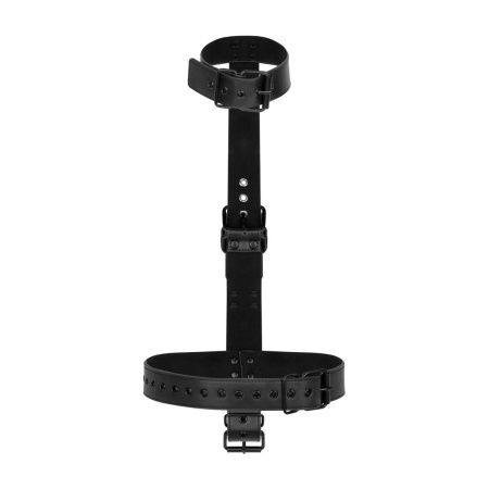 Bedroom Fantasies - Collar with WristCuffs Body Restraint Set Black - 4