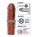 Nakładka na penisa FXT Mega 2" Extension Brown – wydłużenie 5,1 cm, zagęszczenie obwodu 66%, długość całkowita 20,3 cm - 3
