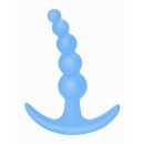 Korek analny Plug-Bubbles Anal Plug Blue - silikon medyczny, 6 kulistych segmentów, długość robocza 10 cm - 2