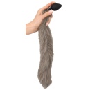 Korek analny z ogonem Fluffy Tail Grey - silikonowy, stożkowy, długość całkowita 45 cm, średnica maks. 3,5 cm - 7