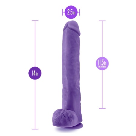 Dildo Bold Daddy 14-calowy w kolorze fioletowym - SENSA FEEL Dual Density, 35,5 cm, z przyssawką - 5