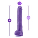 Dildo Bold Daddy 14-calowy w kolorze fioletowym - SENSA FEEL Dual Density, 35,5 cm, z przyssawką - 5