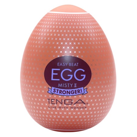 Masturbator Tenga Egg Misty II Stronger - gęsta tekstura wypustek TPE, wysokość 6,35 cm, rozciągliwość do ok. 30 cm - 1