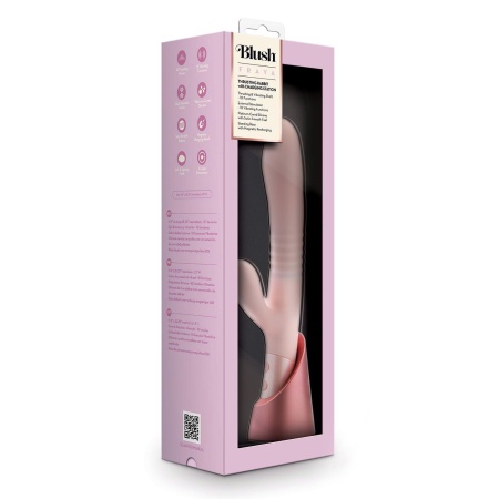 Wibrator Blush Fraya Pink - stymulator dual z ruchem posuwisto-zwrotnym, długość całkowita 24,1 cm, długość insercyjna 13,3 cm - 1
