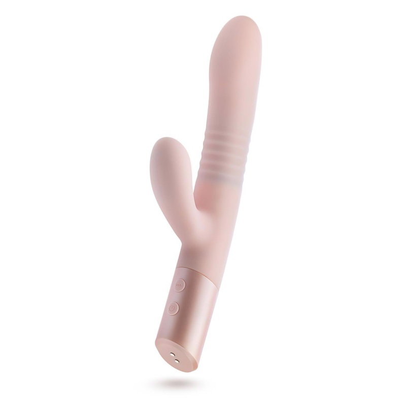 Wibrator Blush Fraya Pink - stymulator dual z ruchem posuwisto-zwrotnym, długość całkowita 24,1 cm, długość insercyjna 13,3 cm - 2