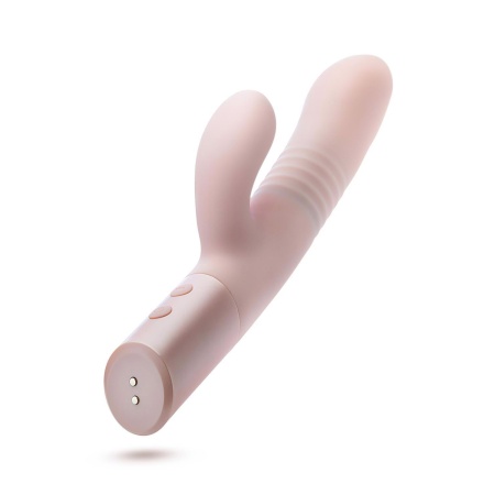 Wibrator Blush Fraya Pink - stymulator dual z ruchem posuwisto-zwrotnym, długość całkowita 24,1 cm, długość insercyjna 13,3 cm - 4