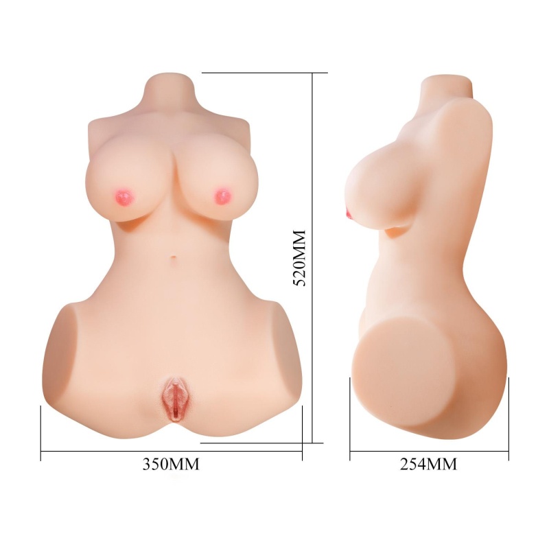 Tors masturbacyjny Aveline z dwoma kanałami - 52 × 35 × 25,4 cm - 9