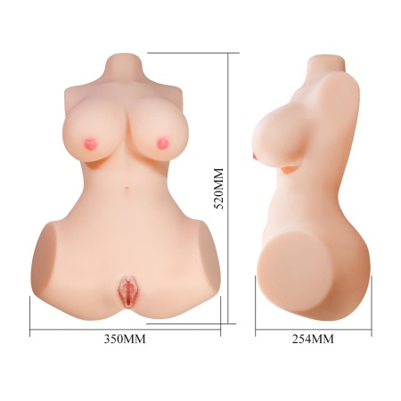 Tors masturbacyjny Aveline z dwoma kanałami - 52 × 35 × 25,4 cm - 9