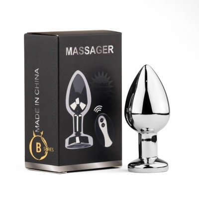 Metal Butt Plug L Vibrator USB - Remote Control - 1