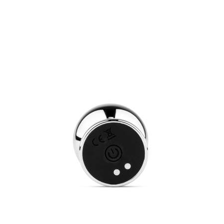 Korek analny metalowy w rozmiarze L z wibracją i pilotem USB - sterowanie zdalne - 3