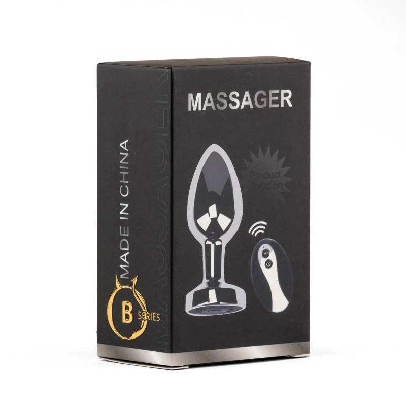 Metal Butt Plug L Vibrator USB - Remote Control - 7