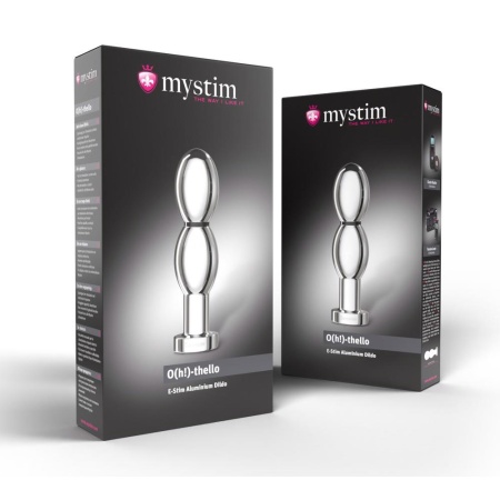 Dildo elektrostymulacyjne O(h!)-thello Oval – owalny, trójsegmentowy profil z aluminium medycznego, kompatybilny z e-stim - 1