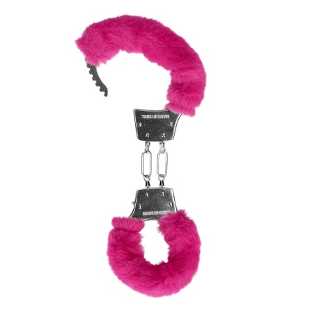 Furry Metal Hand Cuffs - Pink - 5