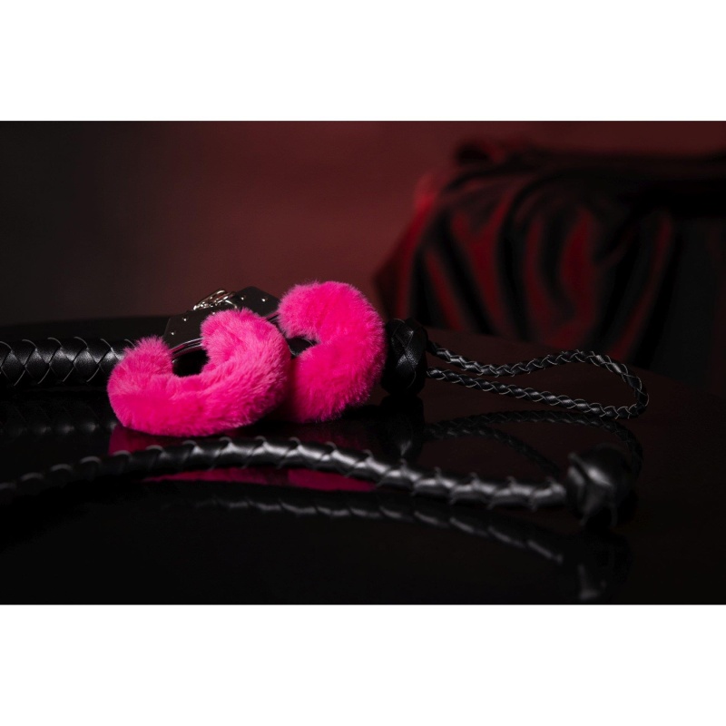 Furry Metal Hand Cuffs - Pink - 10