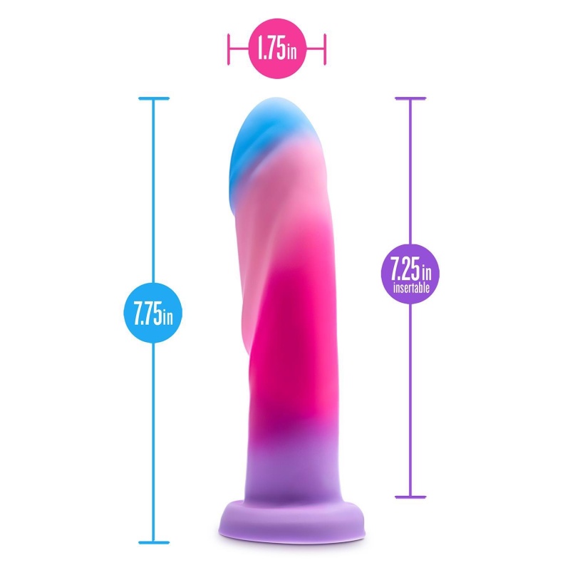 Avant Borealis Dreams Cotton Candy - dildo z silikonu platynowego Purio® z przyssawką i mocowaniem w uprzęży strap-on, 19,7 cm - 5