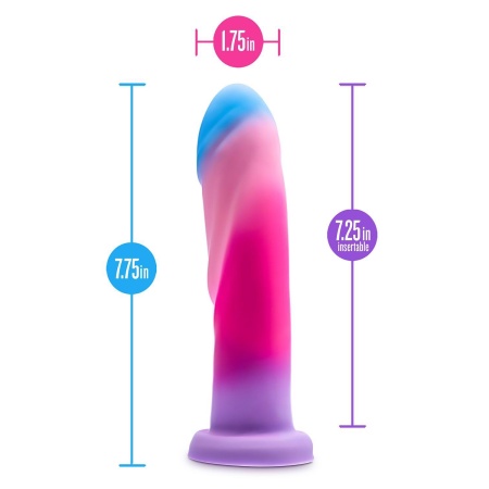 Avant Borealis Dreams Cotton Candy - dildo z silikonu platynowego Purio® z przyssawką i mocowaniem w uprzęży strap-on, 19,7 cm - 5