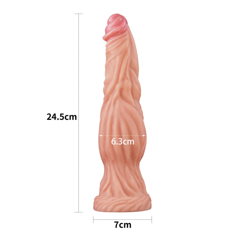 Dildo Nature Cock 9,5" (24 cm) z Silikonu Platynowego - Przyssawka - 14