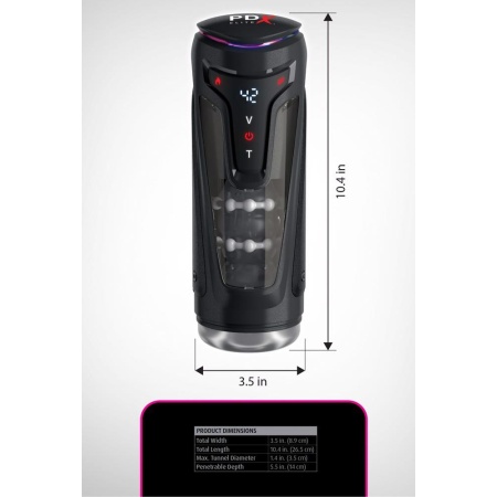 Masturbator Moto-Bator Pro – automatyczny masaż posuwisty, wibracje i podgrzewanie, 26,5 cm - 7