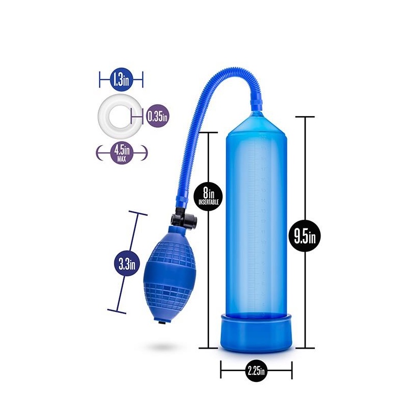 Pompka do penisa VX101 - ręczna pompa próżniowa z gruszką tłoczącą i zaworem szybkiego upustu, cylinder z poliwęglanu 24,1 cm - 5