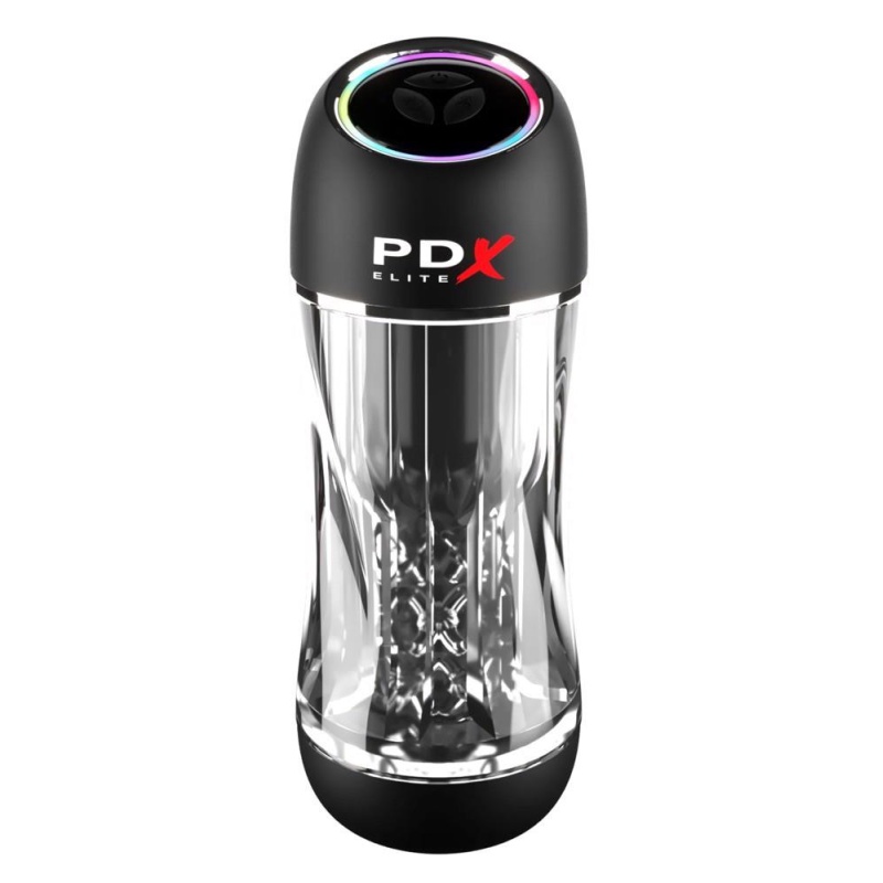 PDX Elite ViewTube Pro – automatyczny masturbator z wibracjami i funkcją ssania, długość 23 cm - 2