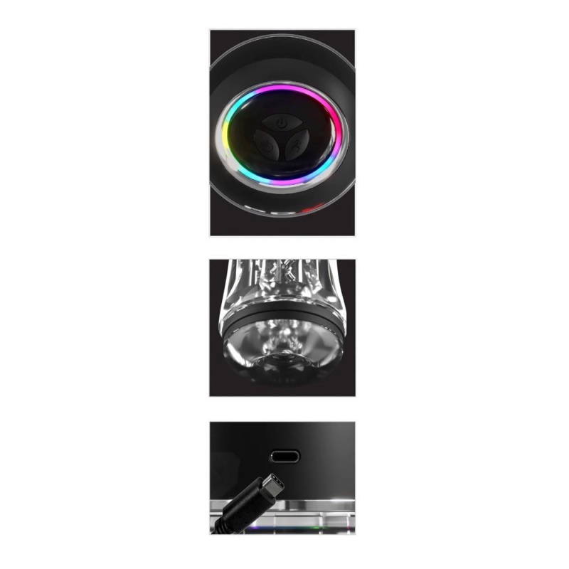 PDX Elite ViewTube Pro – automatyczny masturbator z wibracjami i funkcją ssania, długość 23 cm - 4