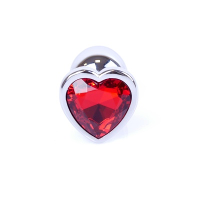 Plug-Jewellery Silver  Heart PLUG- Red - 1 2