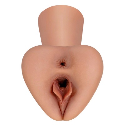 PDX Plus Pick Your Pleasure XL Stroker – dwukanałowy masturbator manualny z efektem ssania i regulacją ucisku, 22,9 cm - 1 2