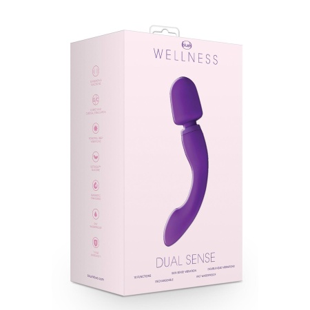 Wibrator podwójny Dual Sense Purple - 10 funkcji RumbleTech™ i Skin Sense, długość 27,9 cm - 1