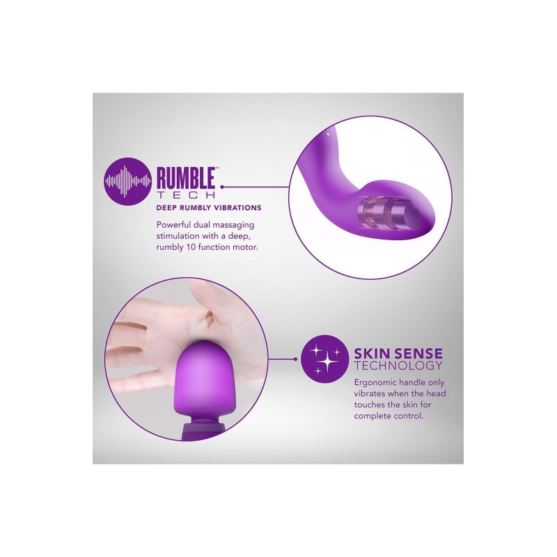 Wibrator podwójny Dual Sense Purple - 10 funkcji RumbleTech™ i Skin Sense, długość 27,9 cm - 5