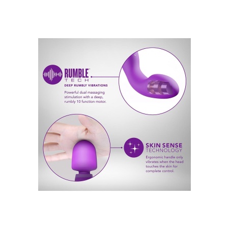 Wibrator podwójny Dual Sense Purple - 10 funkcji RumbleTech™ i Skin Sense, długość 27,9 cm - 5