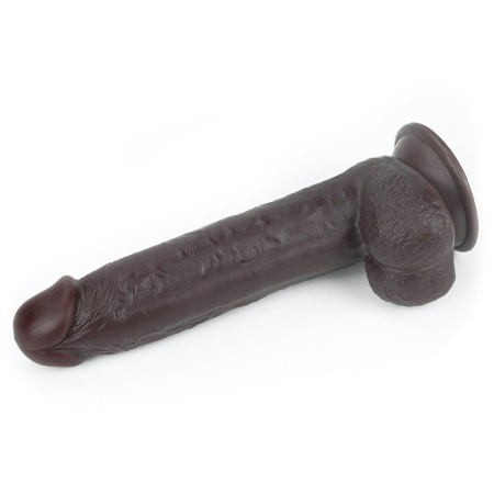 LoveToy Dildo Sliding Skin Dual Layer 22,9 cm Czarny - 5