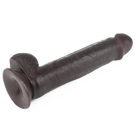 LoveToy Dildo Sliding Skin Dual Layer 22,9 cm Czarny - 6