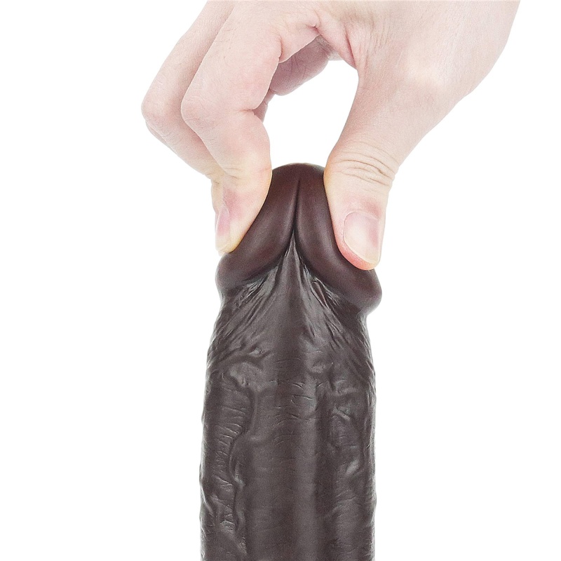 LoveToy Dildo Sliding Skin Dual Layer 22,9 cm Czarny - 9