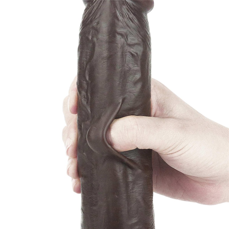 LoveToy Dildo Sliding Skin Dual Layer 22,9 cm Czarny - 11