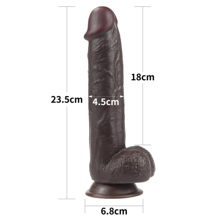 LoveToy Dildo Sliding Skin Dual Layer 22,9 cm Czarny - 17
