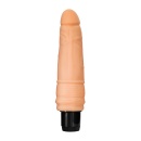 Realistic Vibrator - realistyczny wibrator z pokrętłem regulacji wibracji i pierścieniami u podstawy, 19 cm - 1
