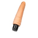 Realistic Vibrator - realistyczny wibrator z pokrętłem regulacji wibracji i pierścieniami u podstawy, 19 cm - 2