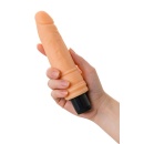 Realistic Vibrator - realistyczny wibrator z pokrętłem regulacji wibracji i pierścieniami u podstawy, 19 cm - 3