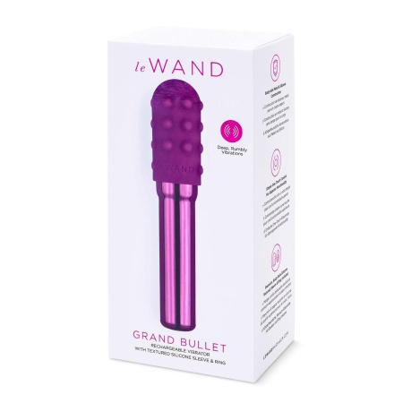 Wibrator punktowy Le Wand Grand Bullet Cherry - korpus metalowo-silikonowy, 12,4 cm - 1