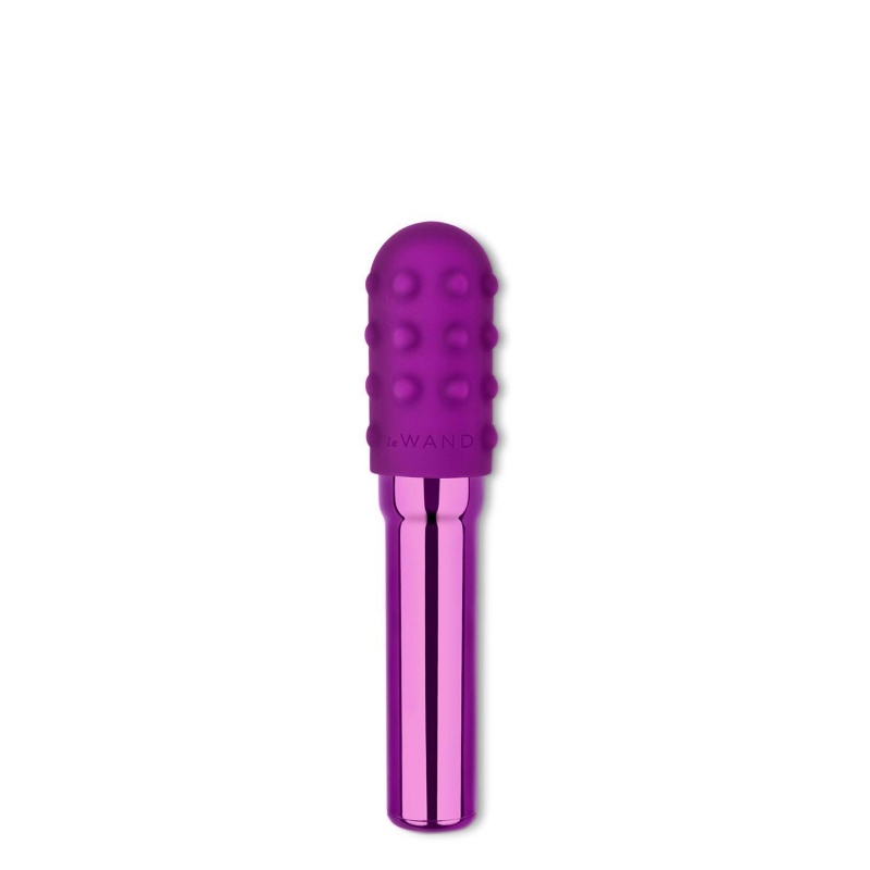 Wibrator punktowy Le Wand Grand Bullet Cherry - korpus metalowo-silikonowy, 12,4 cm - 2