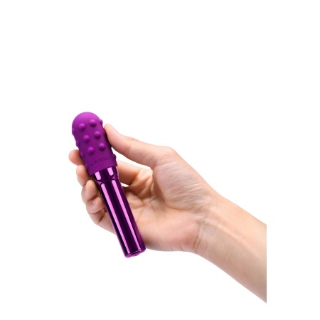 Wibrator punktowy Le Wand Grand Bullet Cherry - korpus metalowo-silikonowy, 12,4 cm - 3