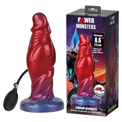 Power Monsters Shadow Behemoth - nadmuchiwane silikonowe dildo fantasy, 22 cm - 1