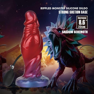 Power Monsters Shadow Behemoth - nadmuchiwane silikonowe dildo fantasy, 22 cm - 1 2