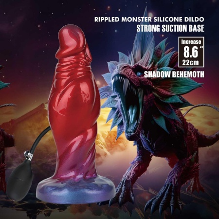 Power Monsters Shadow Behemoth - nadmuchiwane silikonowe dildo fantasy, 22 cm - 2