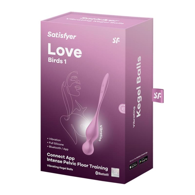 Kulki gejszy z wibracją Love Birds 1 - 2 silniki, trening mięśni dna miednicy i stymulacja punktu G, 22,2 cm - 7